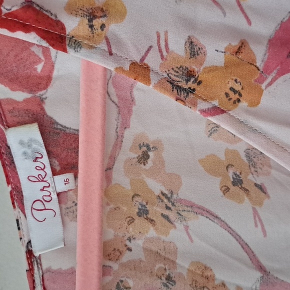 # 63 NWOT Parker SILK Floral Pink Dress STUNNING - Picture 2 of 5